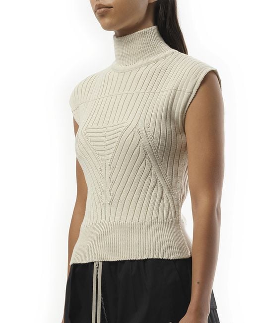 Rick Owens Multicolor Megarib Sleeveless Turtle, 100% Cotton, Size: Small