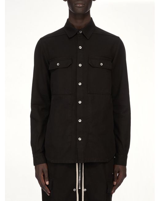 Rick Owens Black Woven Outershirt for men