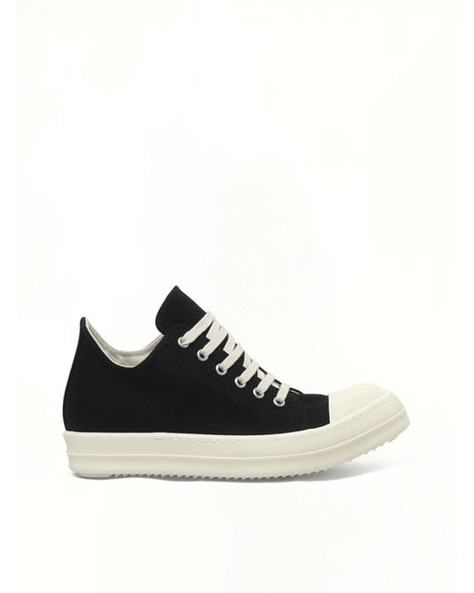 Rick Owens Black Low Sneaks Sneakers, 100% Cotton
