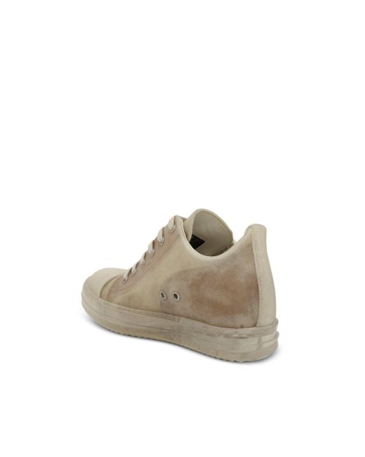 Rick Owens Gray Low Leather Sneakers, , 100% Leather