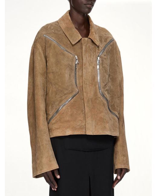 Rick Owens Brown Heizer Mac Jacket