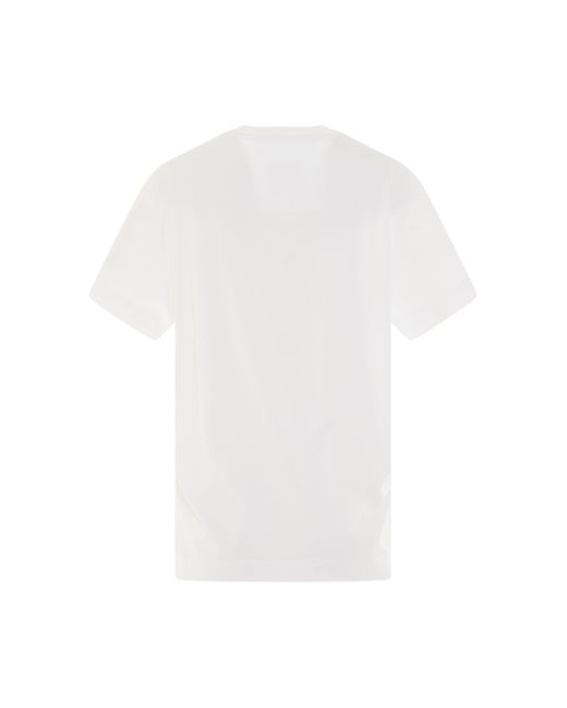 Givenchy White College Logo Print T-Shirt, Round Neck, Short Sleeves, , 100% Cotton, Size: Large