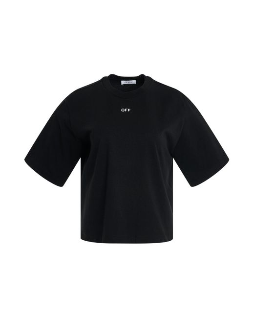 Off-White c/o Virgil Abloh Black Off- 'Embroidered Arrow Basic T-Shirt, Short Sleeves, , 100% Cotton, Size: Small