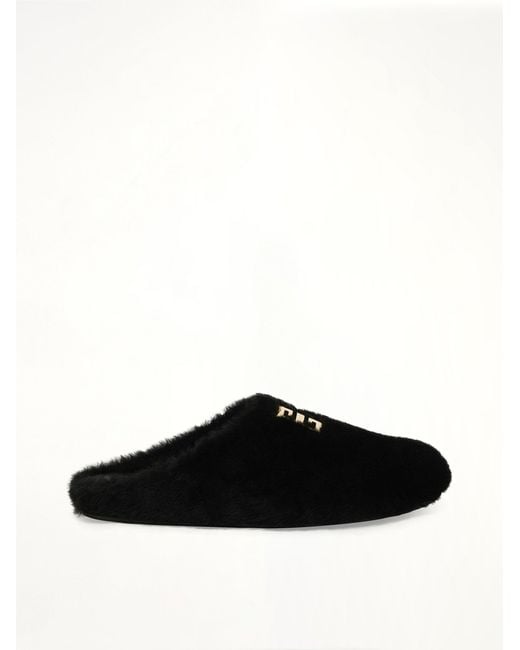 Givenchy Black 4G Shearling Slip On