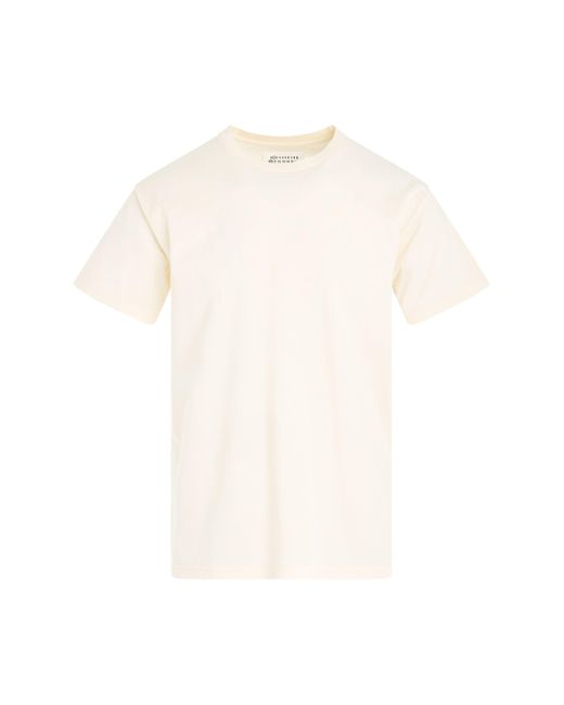 Maison Margiela White Faded Logo Relaxed Fit T-Shirt, Short Sleeves, , 100% Cotton for men