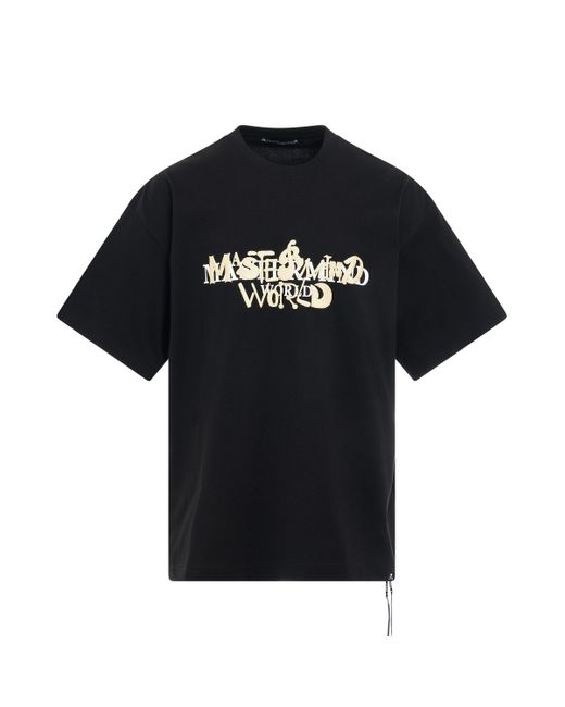 Mastermind Japan Black Embossed Word T-Shirt, Short Sleeves, , 100% Cotton for men