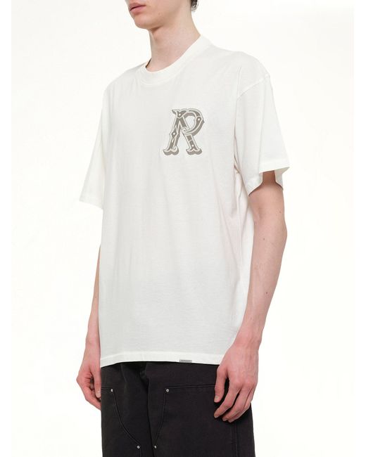 Represent White Western Initial T-Shirt for men