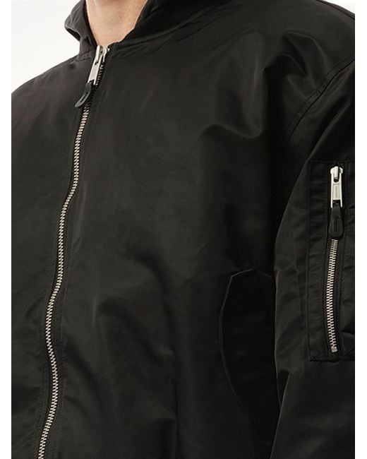 Entire studios Black Hooded Broad Bomber Jacket for men