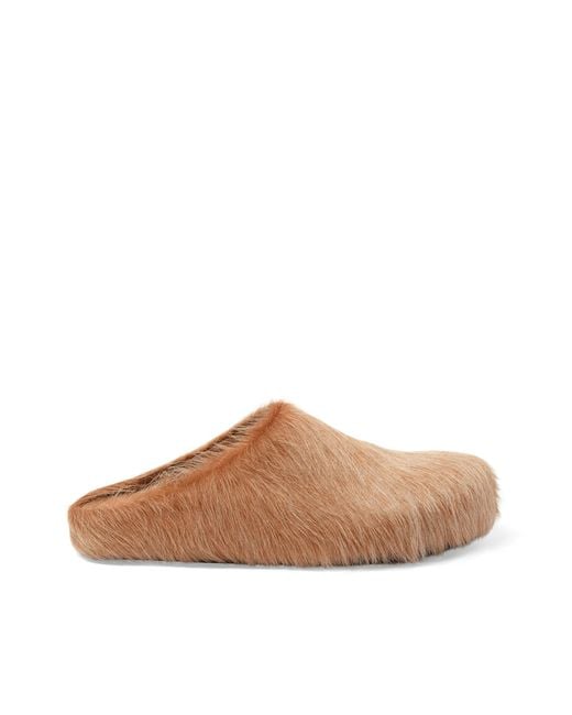 Marni Brown Fussbett Sabot Mule Sandals, 100% Rubber