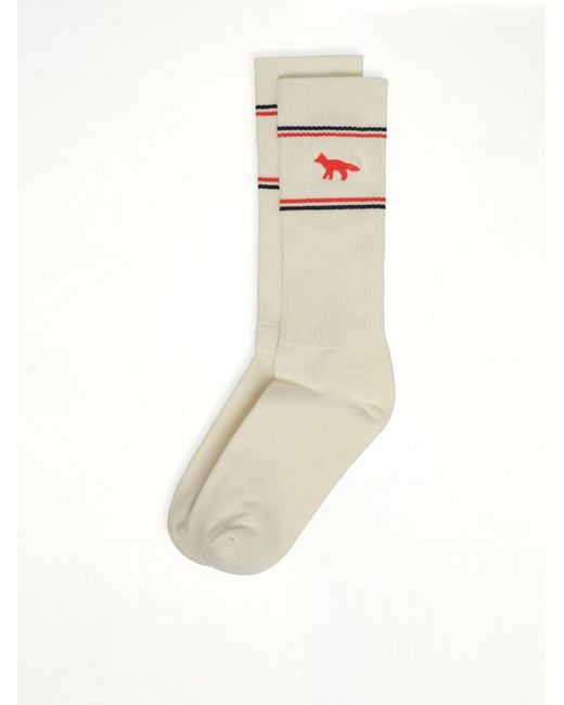 Autry White X Maison Kitsune Socks for men