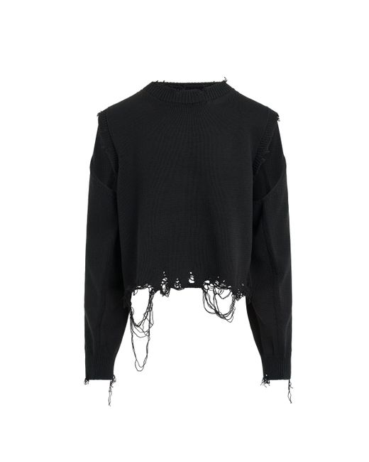 Doublet Black 2Way Sleeve Sweater, , 100% Cotton, Size: Medium for men