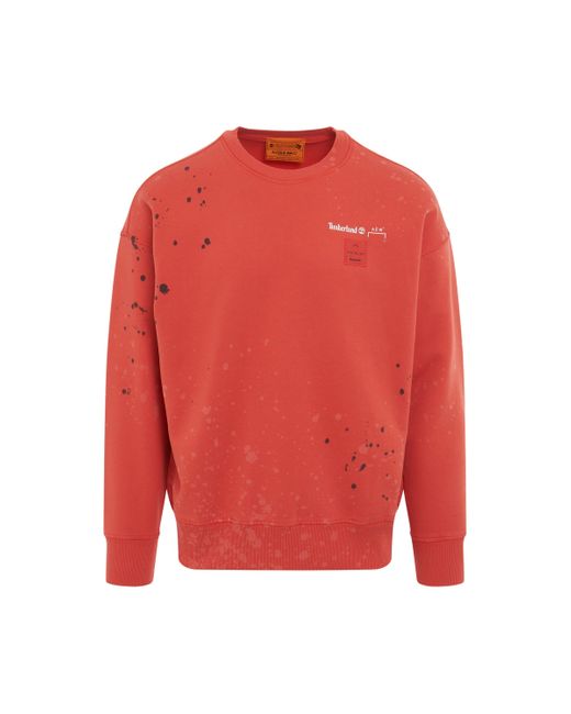 A_COLD_WALL* Red X 'Acw X Timberland Sweatshirt, Long Sleeves, Volt, 100% Cotton, Size: Small for men