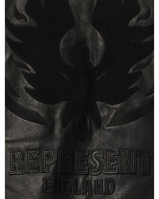 Represent Black Belstaff Leather Race Jacket for men