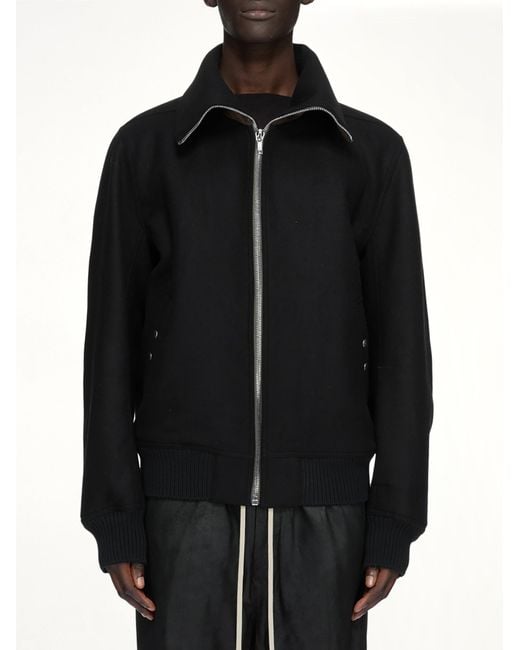 Rick Owens Black Melton Dracuflight Jacket for men