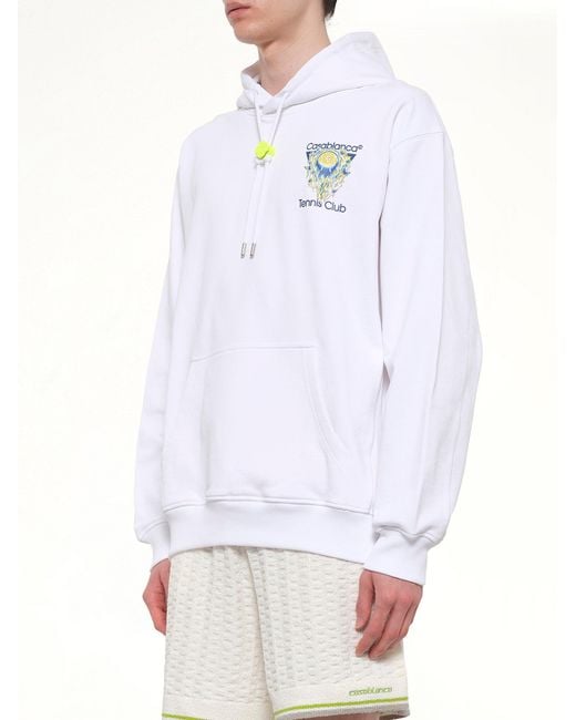 Casablanca White Tennis Club Icon Hoodie for men