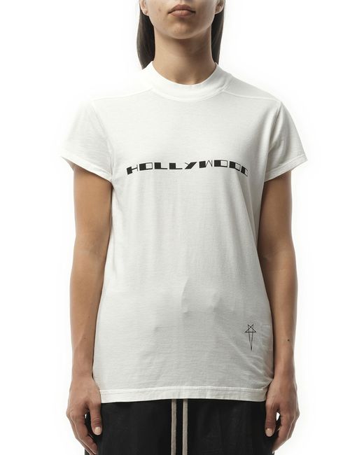 Rick Owens White Hollywood Small Level T, 100% Cotton