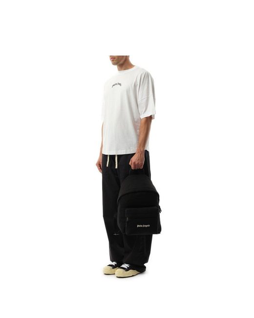 Palm Angels Black Cordura Classic Logo Backpack, 100% Polyamide for men