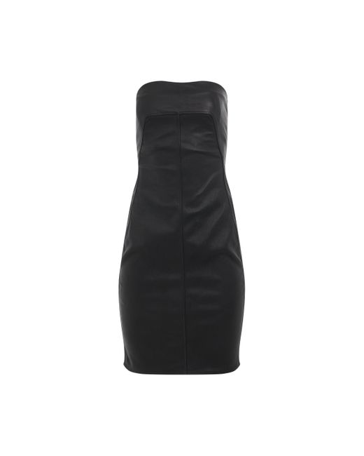 Rick Owens Black Bustier Leather Dress, , 100% Cotton