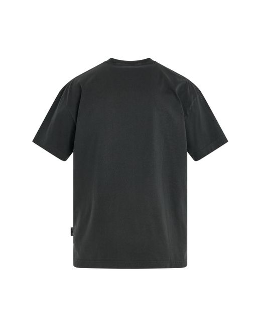 Palm Angels Black The Palm Gd T-Shirt, Short Sleeves, Dark, 100% Cotton, Size: Medium for men