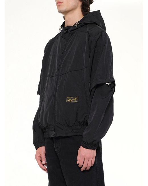 Wooyoungmi Black Detachable Sleeve Windbreaker for men