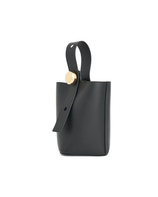 Loewe Black Mini Pebble Bucket Bag, 100% Mellow Calf