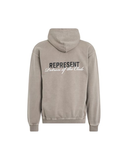 Represent Gray 'Patron Of The Club Hoodie, Long Sleeves, , 100% Cotton, Size: Small for men