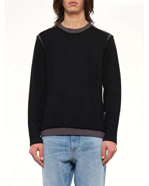 MM6 by Maison Margiela Black Moved Pattern Gauge 7 Knit for men
