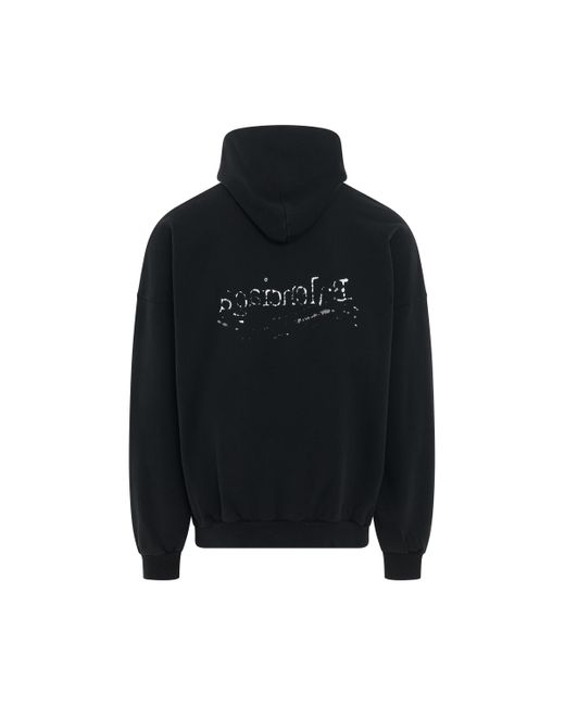 Balenciaga Black Hand Drawn Political Campaign Oversized Hoodie, Long Sleeves, /, 100% Cotton for men