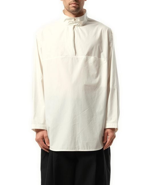 Lemaire White Vareuse Top, 100% Cotton, Size: Medium for men