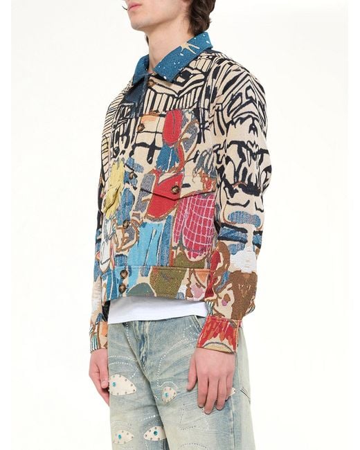 Kidsuper Gray Jaquarded Pocket Detail Jacket for men