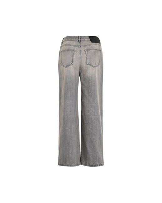Loewe Gray High Waisted Jeans, Melange, 100% Cotton