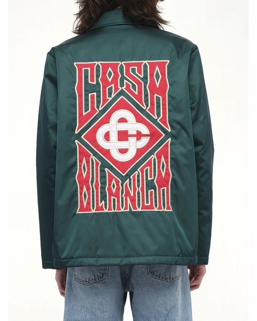 Casablanca Green Stadium Jacket, 100% Cotton, Size: Medium for men