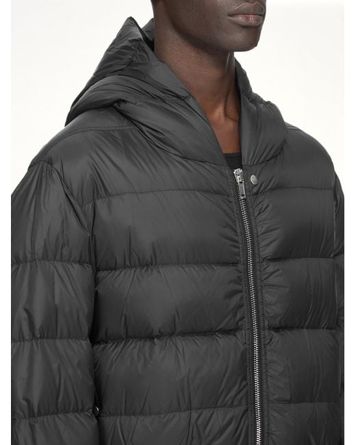 Rick Owens Black Nylon Duvet Hooded Jacket for men