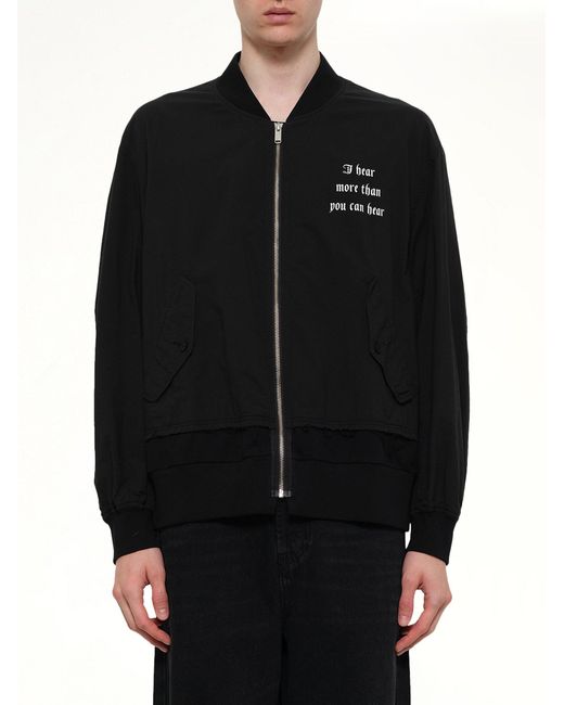 Undercover Black I Hear Bomber Jacket for men