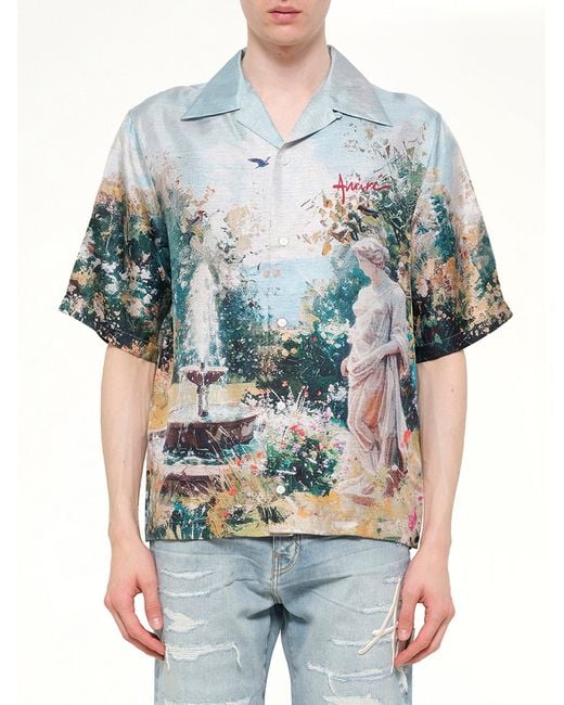 Amiri Blue Chateau Fountain Camp Shirt for men
