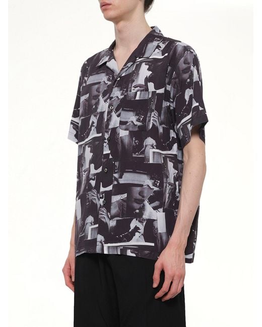 vowels Black Printed Still Shirt for men