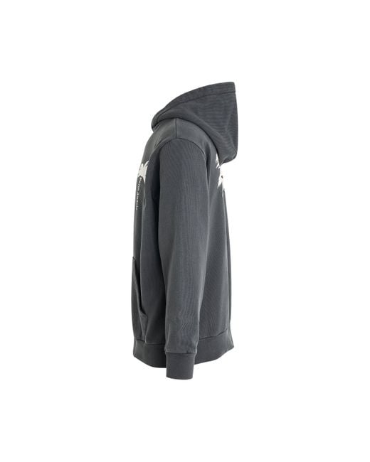Palm Angels Gray 'The Palm Gd Hoodie, Long Sleeves, Dark, 100% Cotton, Size: Small for men