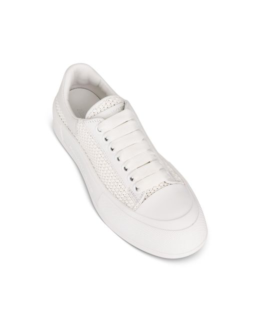 Alexander McQueen White Deck Plimsoll Sneakers, , 100% Rubber