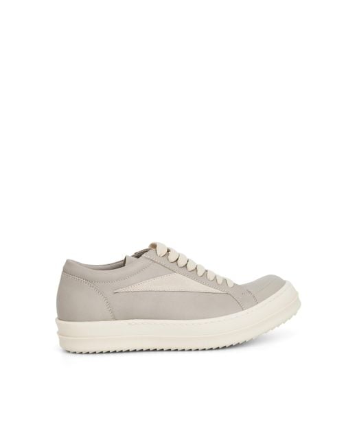 Rick Owens White Vintage Leather Sneakers, , 100% Rubber
