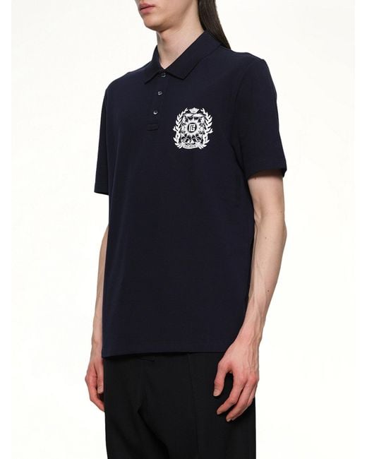 Balmain Blue Emblem Polo for men