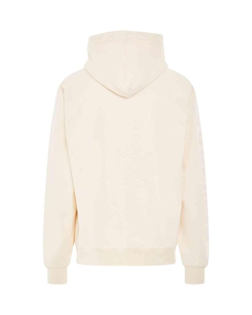 Jacquemus White Typo Logo Hoodie, Long Sleeves, 100% Cotton, Size: Small for men