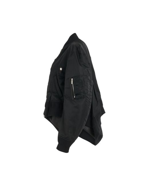 Sacai Black Nylon Twill Ma-Jacket, Long Sleeves, , 100% Nylon