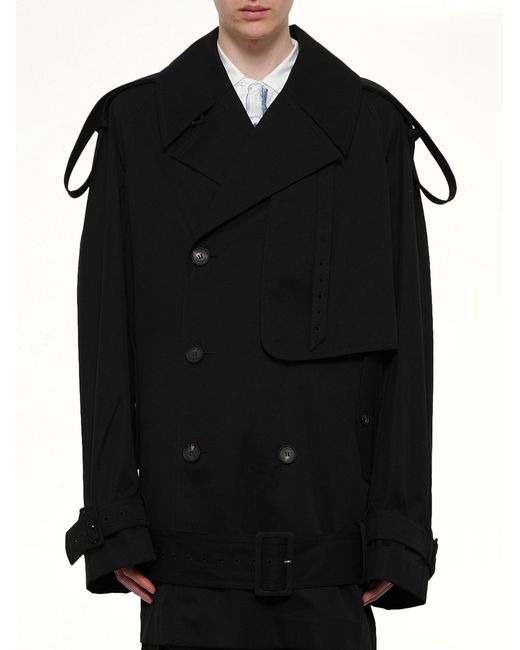 Egonlab Black Unlined Technical Trench Coat for men