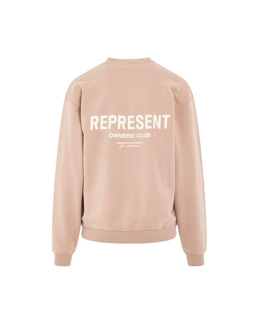 Represent Pink Owners Club Sweatshirt, Long Sleeves, , 100% Cotton, Size: Medium for men