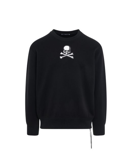 Mastermind Japan Black 'Skull Emblem Sweatshirt, Long Sleeves, , 100% Cotton, Size: Small for men
