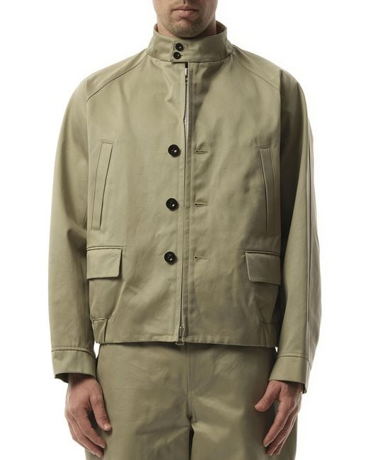 Sacai Green Cotton Chino Jacket, 100% Cotton for men