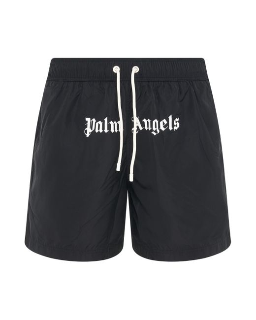 Palm Angels Black Classic Logo Swimshorts, /, 100% Polyester, Size: Medium for men