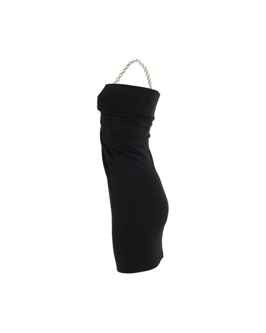 Givenchy Black Shiny Crepe Jersey Mini Dress