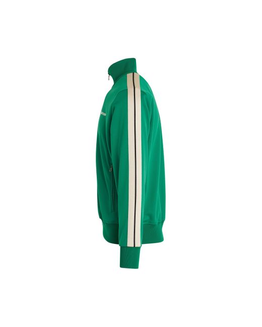 Palm Angels Green 'Classic Logo Track Jacket, Long Sleeves, /Off, 100% Polyester, Size: Small for men