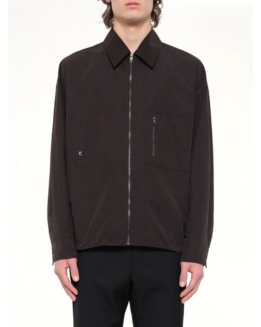 Wooyoungmi Black Cotton Nylon Zip Shirt for men